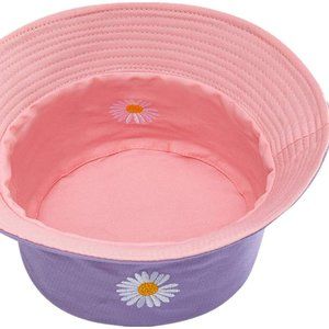 Sun Hat Summer Flower Reversible Bucket PurplePink